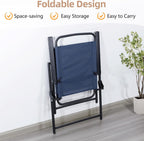 Vongrasig 6 Piece Folding Patio Dining Set Small Metal Outdoor Garden Patio Table and Chair Set