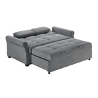 Serta Sabrina 73" Queen Rolled Arm Tufted Back Convertible Sleeper Sofa with Cushions (Dark Gray)