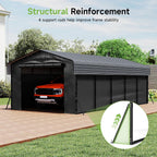 10'x15' Heavy Duty Metal Carport Outdoor Garage Car Shelter Shade with Heavier Frame