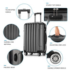 Zimtown 4 Piece Luggage Set, ABS Hard Shell Suitcase Luggage Sets Double Wheels with TSA Lock