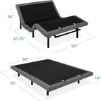 Best Choice Products Ergonomic Twin XL Size Adjustable Bed Frame, Electric Base w/Wireless Remote Control, Nightlight, Massager, 2 USB Ports
