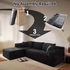 ovios 104" Cloud Sectional Couch with L-Shape Chaise,Modern Modular Sofa with Deep Seat, Upholstered Couches for Living Room Bedroom,No Assembly Required, Grey (Plush Corduroy Fabric)