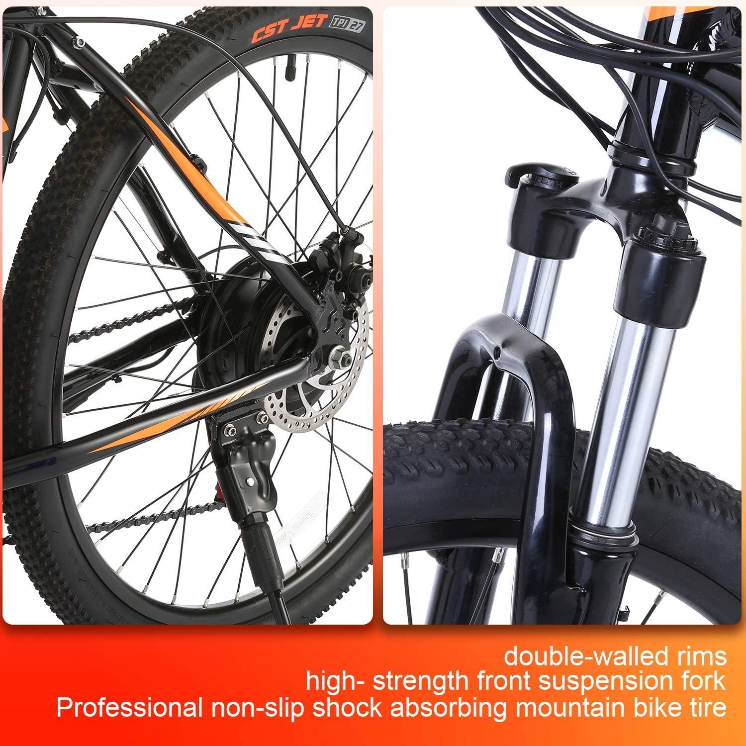 ANCHEER Electric Bike Electric Mountain Bike 350W Ebike 26?? Electric Bicycle, 20MPH Adults Ebike with Removable 7.8/10.4Ah Battery, Professional 21 Speed Gears