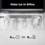 Nugget Ice Maker Countertop, Silonn Chewable Pellet Ice Machine with Self-Cleanin Function, 33lbs/24H Portable Ice Makers for Home Kitchen Officce, Black