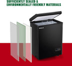 Chest Freezer 5.0Cubic Feet Deep Freezer Freestanding Freezers Removable Stainless Steel Basket