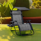Best Choice Products Folding Zero Gravity Recliner Patio Lounge Chair Adjustable Canopy Shade