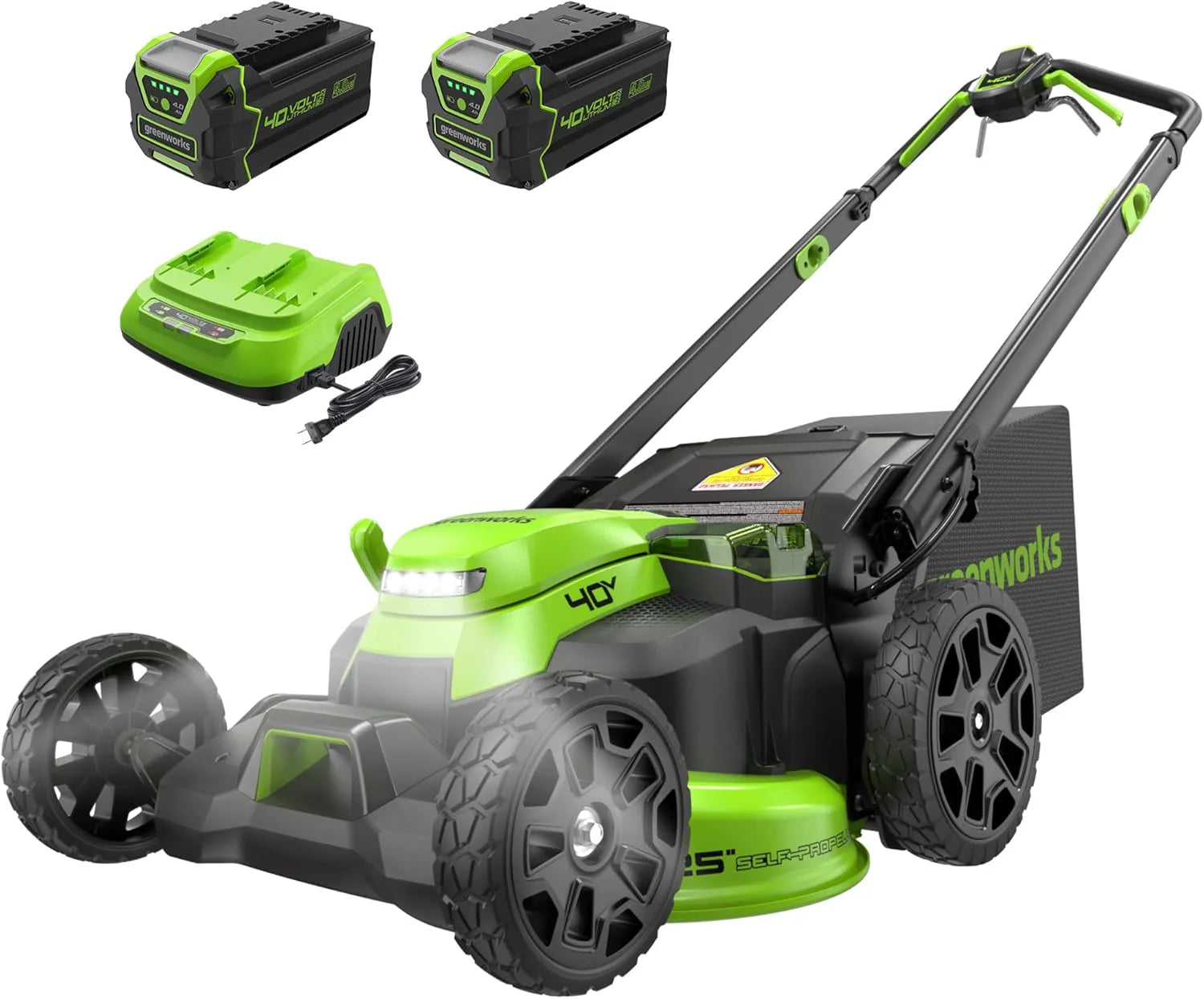 Greenworks 40V 16" Cordless Lawn Mower Ultra-Light Push Mower 4.0Ah Battery Charger