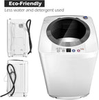 Portable Washing Machine, Full Automatic Washer and Dryer Combo, with Built-in Pump Drain 8 LBS Capacity Compact Laundry Washer Spin Dryer for Apartment RV Dorm
