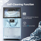EUHOMY Commercial Ice Maker Machine, 100lbs/24H Stainless Steel Under Counter ice Machine with 33lbs Ice Storage Capacity, Freestanding Ice Maker.