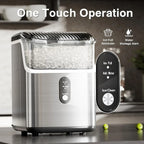 Nugget Ice Makers Countertop Pebble Ice Machine with Chewable Pellet Ice Self-Cleaning