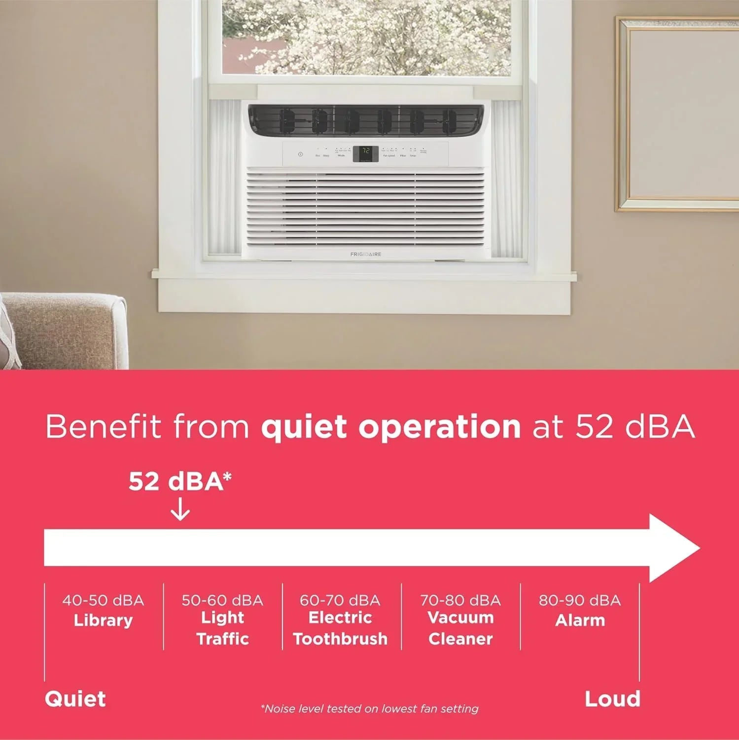 Frigidaire 5,000 BTU Window Air Conditioner Remote Control Cools Up to 150 Sq. Ft. Quiet Operation