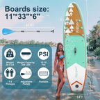 FBSPORT 11' Premium Stand Up Paddle Board Yoga Board with Durable SUP Accessories Carry Bag