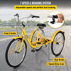 Adult Tricycle 26 7 Speed 3 Wheel Trike Bicycle Bike Cruise w Basket Shooping