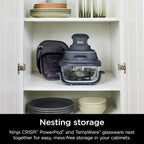 Ninja Crispi 4 in 1 Portable Glass Air Fryer Cooking System 4QT 6 Cup TempWare Glass Containers