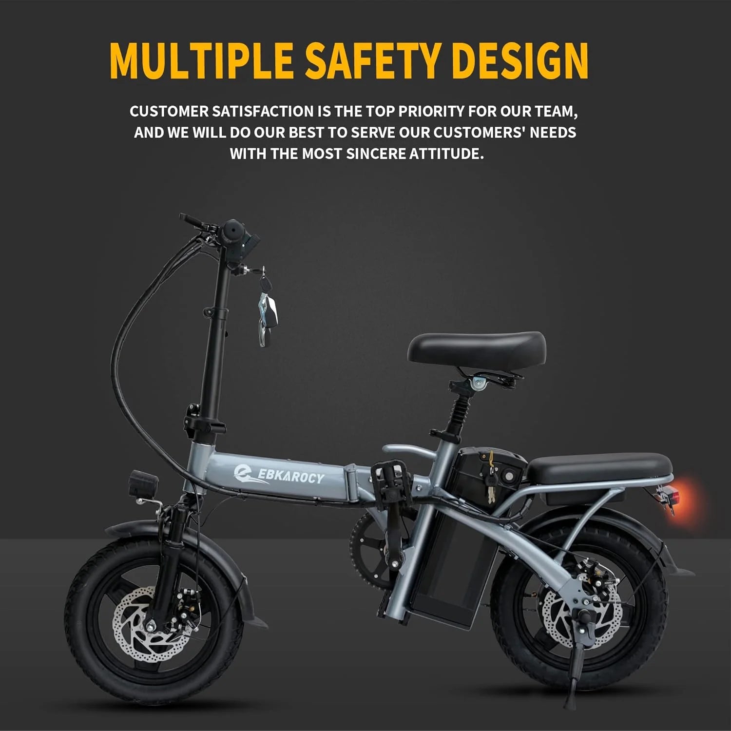 Ebikes for Adults, 400W Motor 22MPH Max Speed, 14?? Tire, 48V 15AH Removable Battery for Electric Bike, Multi-Shock Absorption, City Commuter, Foldable Adult Electric Bicycles