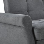 Serta Sabrina 73" Queen Rolled Arm Tufted Back Convertible Sleeper Sofa with Cushions (Dark Gray)