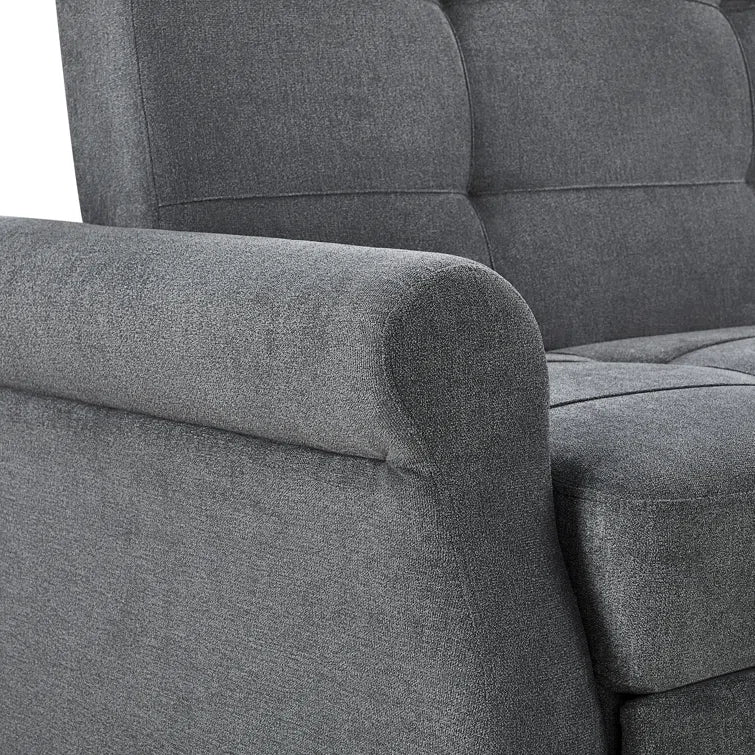 Serta Sabrina 73" Queen Rolled Arm Tufted Back Convertible Sleeper Sofa with Cushions (Dark Gray)