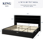 Allewie Queen Size Lift Up Storage Bed, Modern Wingback Headboard, Hydraulic Support, No Box Spring Needed, Light Beige