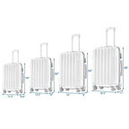 Zimtown 4 Piece Luggage Set, ABS Hard Shell Suitcase Luggage Sets Double Wheels with TSA Lock