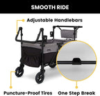 Jeep Wrangler Deluxe 4 Seater Stroller Wagon by Delta Children Premium Quad Stroller Wagon