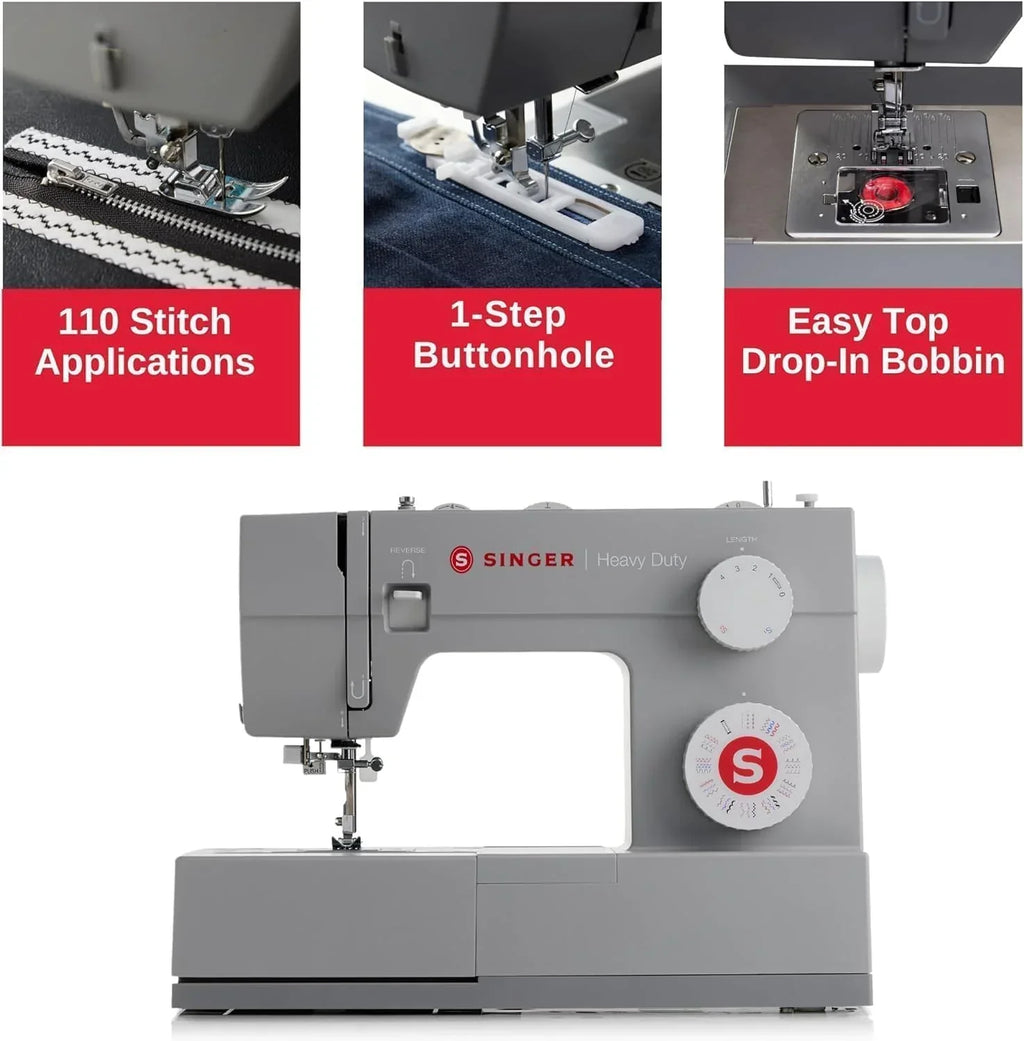SINGER Heavy Duty 4452 High Speed Sewing Machine Accessory Kit Strong Motor 110 Stitch Applications
