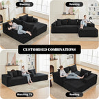 110 Cloud Sectional Couch, Boneless Sofa for Living Room Modular Sectional Sofa with Deep Seat