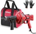 POPULO 20V Cordless Electric Drain Auger-Efficient 25Ft Auto-Feed Drain Snake with Replaceable Cable,2.0Ah Battery,Charger,Storage Bag & Gloves for Kitchen,Bathroom,Shower Pipes (3/4"-2")"