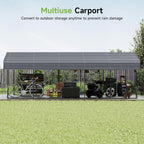 10'x15' Heavy Duty Metal Carport Outdoor Garage Car Shelter Shade with Heavier Frame