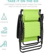 Best Choice Products Folding Zero Gravity Recliner Patio Lounge Chair Adjustable Canopy Shade