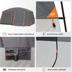 CORE Straight Wall Cabin Tents | 10 Person / 11 Person / 12 Person Large Multi Room Family Tents for Car Camping & Outdoor Adventures
