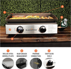 Blackstone 1666 22?? Tabletop Griddle with Stainless Steel Faceplate, Powder Coated Steel, Black