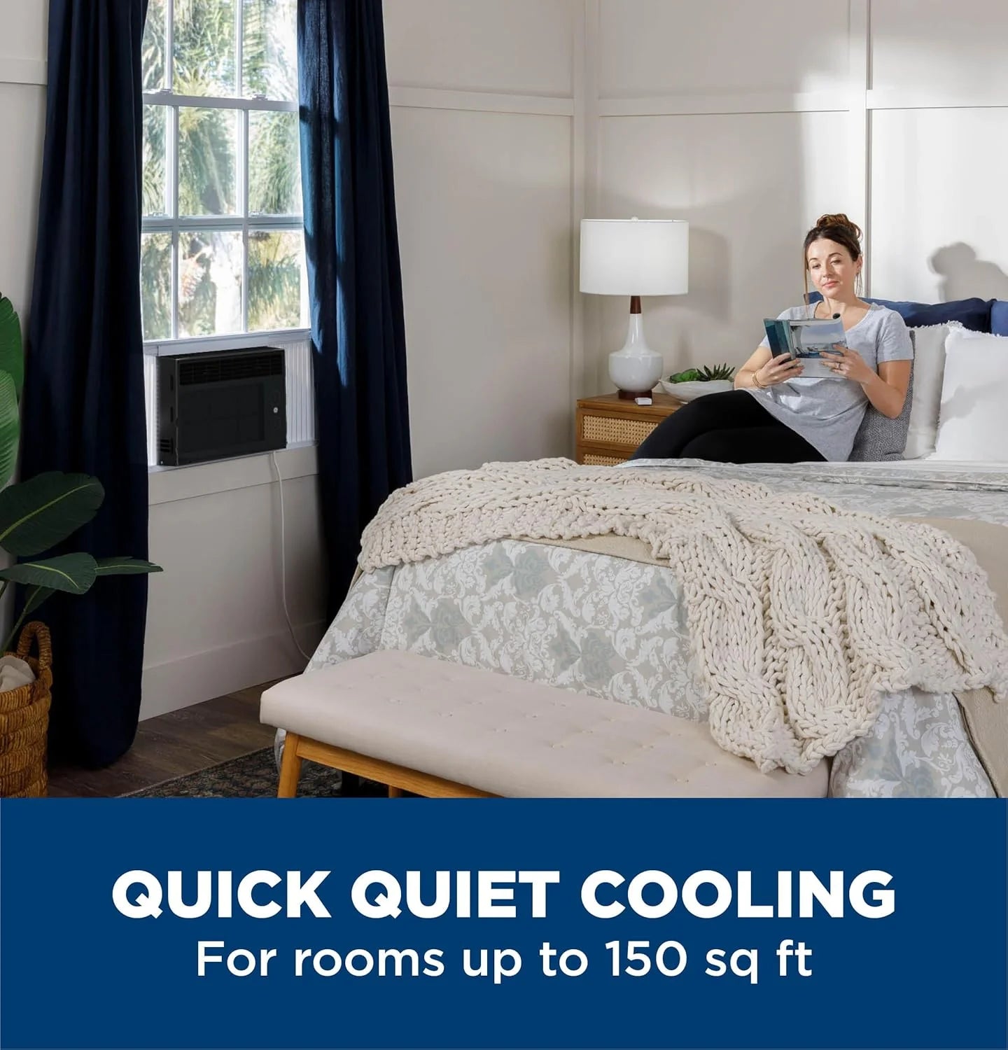 GE Window Air Conditioner Unit, 6,000 BTU for Small Rooms up to 250 sq ft. with Adjustable Fan and Cooling Settings, Perfect for Small Bedroom or Living Room, Easy Install Kit Included, White