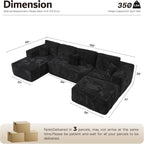 ovios 104" Cloud Sectional Couch with L-Shape Chaise,Modern Modular Sofa with Deep Seat, Upholstered Couches for Living Room Bedroom,No Assembly Required, Grey (Plush Corduroy Fabric)
