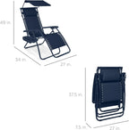 Best Choice Products Folding Zero Gravity Recliner Patio Lounge Chair Adjustable Canopy Shade