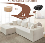 110 Cloud Sectional Couch, Boneless Sofa for Living Room Modular Sectional Sofa with Deep Seat