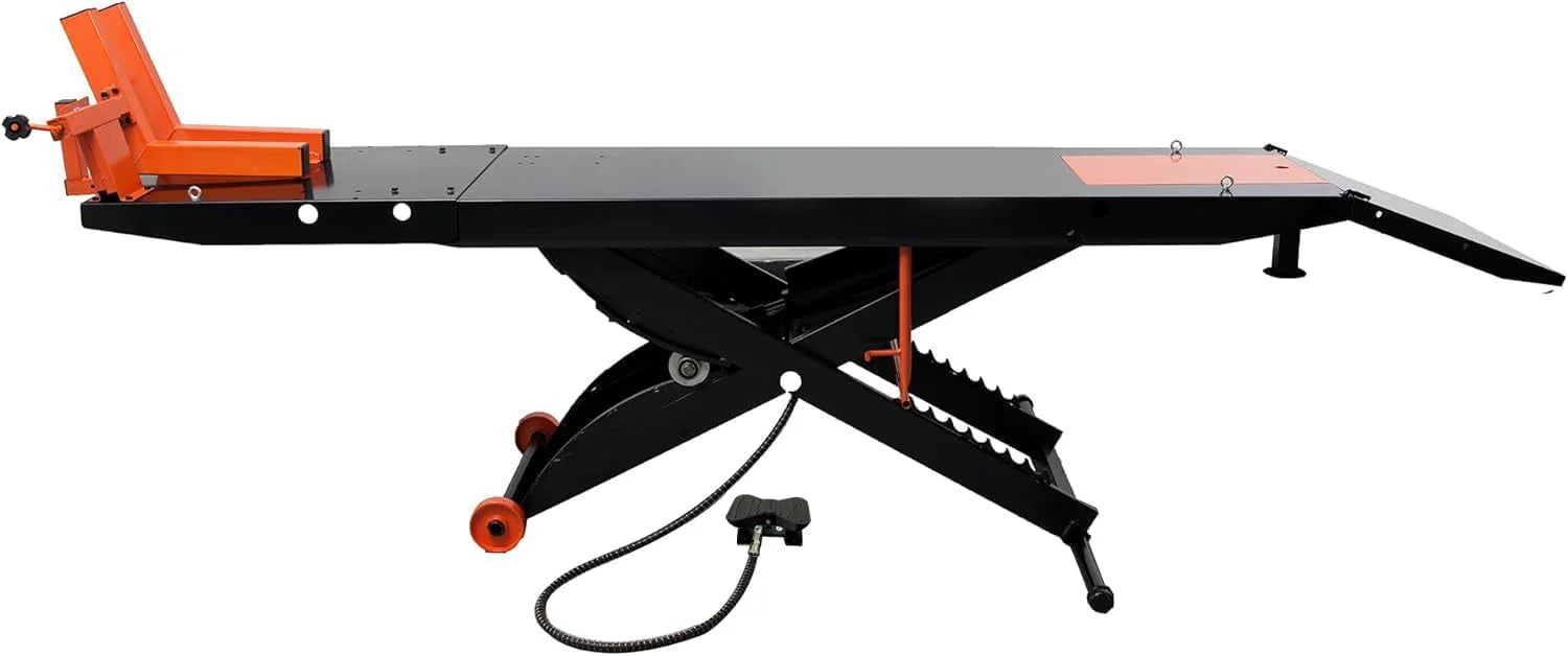 APlusLift MT1500X 1500LB Air-Operated Motorcycle & ATV Lift Table ?C 48" Wide with Side Extensions, 2-Year Warranty