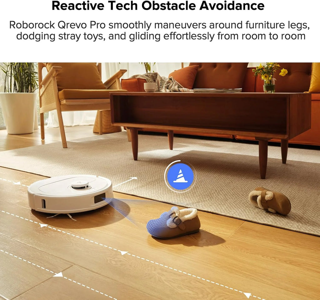 Qrevo Pro Robot Vacuum and Mop with FlexiArm Design Edge Mopping, Dynamic Hot Water Mop Washing and Auto Mop Drying, Intelligent Dirt Detection, 7,000 Pa Suction, Ideal for Carpets