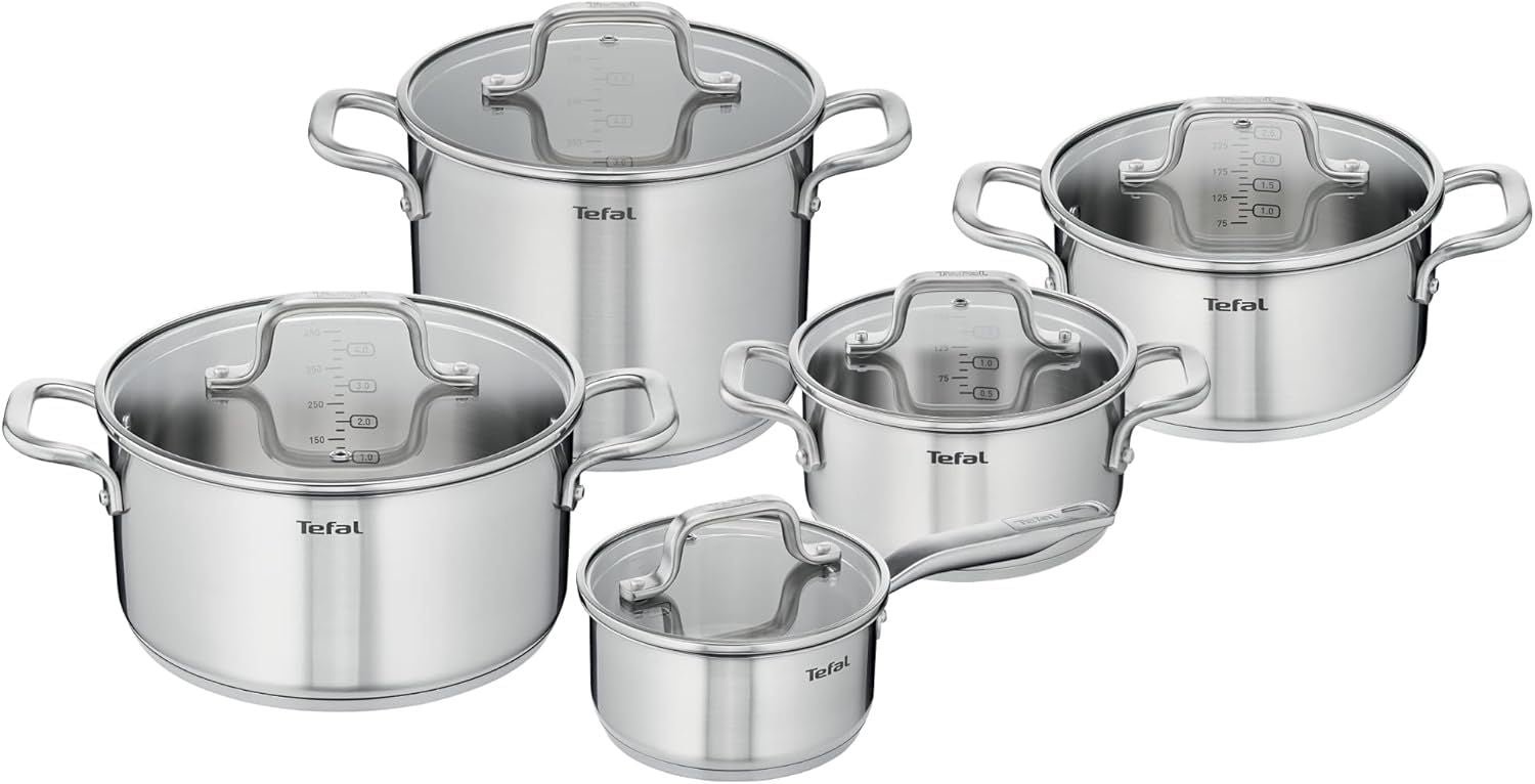 Tefal Virtuoso Stainless Steel Induction Cookware Set - 5 Piece