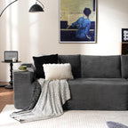 ovios 104" Cloud Sectional Couch with L-Shape Chaise,Modern Modular Sofa with Deep Seat, Upholstered Couches for Living Room Bedroom,No Assembly Required, Grey (Plush Corduroy Fabric)