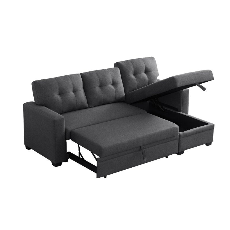 Anyan 83&prime;&prime; Wide Linen Reversible Sleeper Sofa &amp; Chaise
