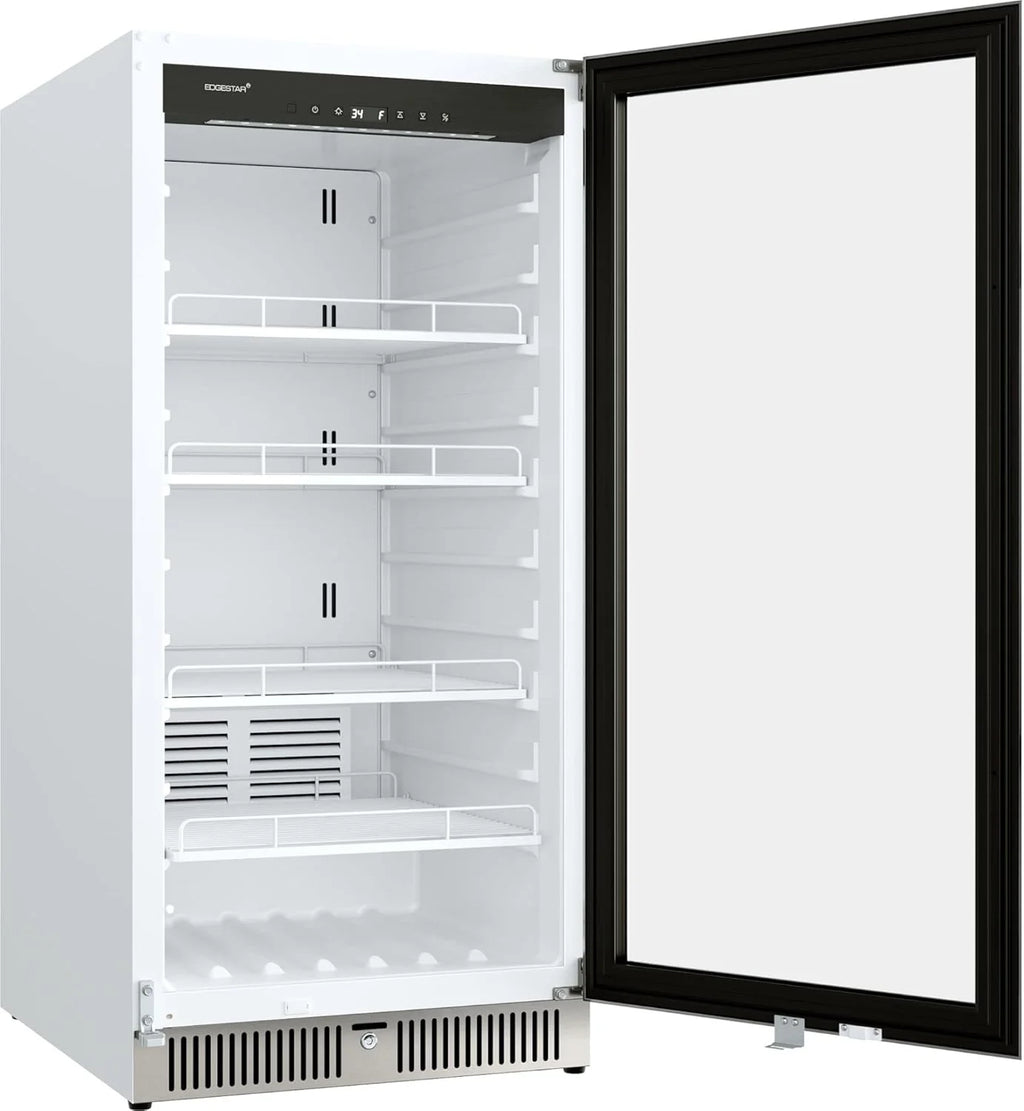 EdgeStar VBM101 22" Wide 10.1 Cu. Ft. Commercial Beverage Merchandiser ?C Stainless Steel, Temp Alarm, Reversible Door