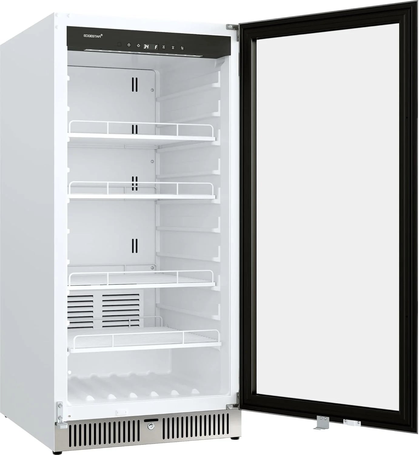 EdgeStar VBM101 22" Wide 10.1 Cu. Ft. Commercial Beverage Merchandiser ?C Stainless Steel, Temp Alarm, Reversible Door