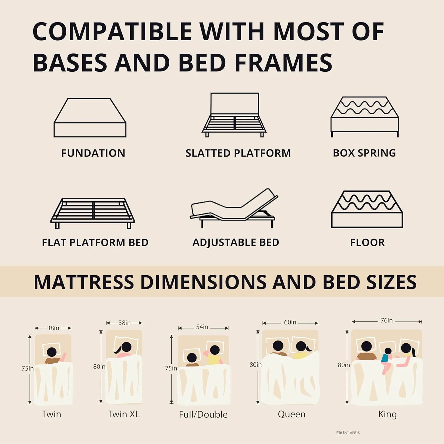 EGOHOME 14 Inch King Size Memory Foam Mattress for Back Pain, Cooling Gel Mattress Bed in a Box, Made in USA, CertiPUR-US Certified, Therapeutic Medium Mattress, 76x80x14 Black