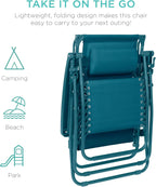 Best Choice Products Folding Zero Gravity Recliner Patio Lounge Chair Adjustable Canopy Shade