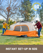 Portable camping tent for 4/6/8/10 people with instant cabin and rainproof and windproof