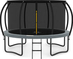 JUMPZYLLA Trampoline 8FT 10FT 12FT 14FT 15FT 16FT Trampoline with Enclosure - Recreational Trampolines with Ladder and AntiRust Coating, ASTM Approval Outdoor Trampoline for Kids