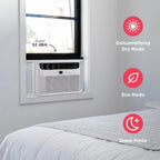 Frigidaire 5,000 BTU Window Air Conditioner with Remote Control, Cools Up to 150 Sq. Ft., Quiet Operation, Eco Mode, 3 Fan Speeds, Auto Restart, White