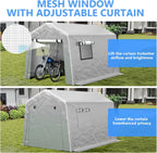 6x8 ft Heavy Duty Carport Tent Portable Garage Removable Side Walls Four Seasons Tarpaulin