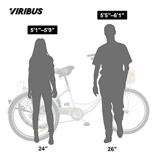 Viribus Adult Tricycle, 7 Speed Tricycle for Adults, 24" 3 Wheel Bikes for Adults with Baskets