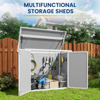 Amopatio 41 Cu Ft Horizontal Outdoor Storage Shed Resin Trash Can Storage Resin Shed